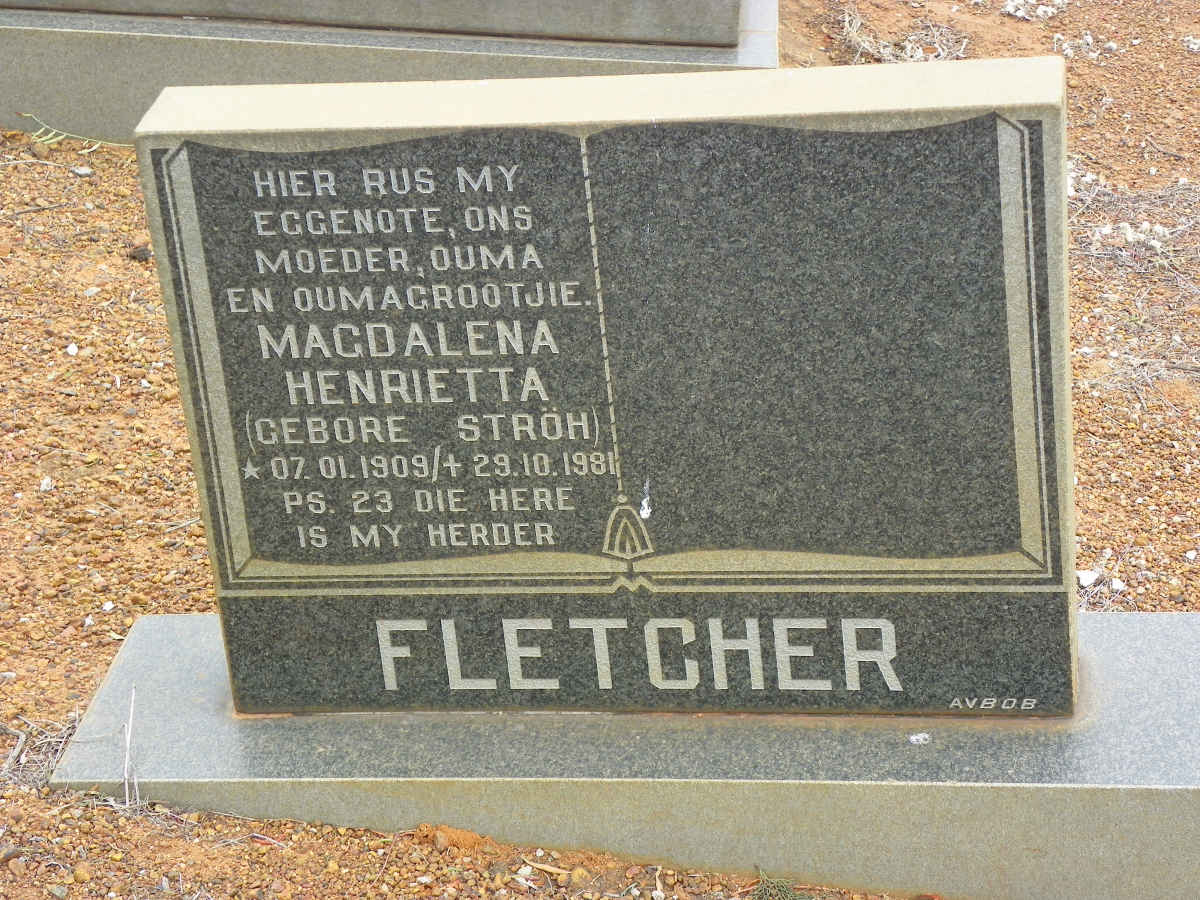 FLETCHER Magdalena Henrietta nee STRÖH 1909-1981