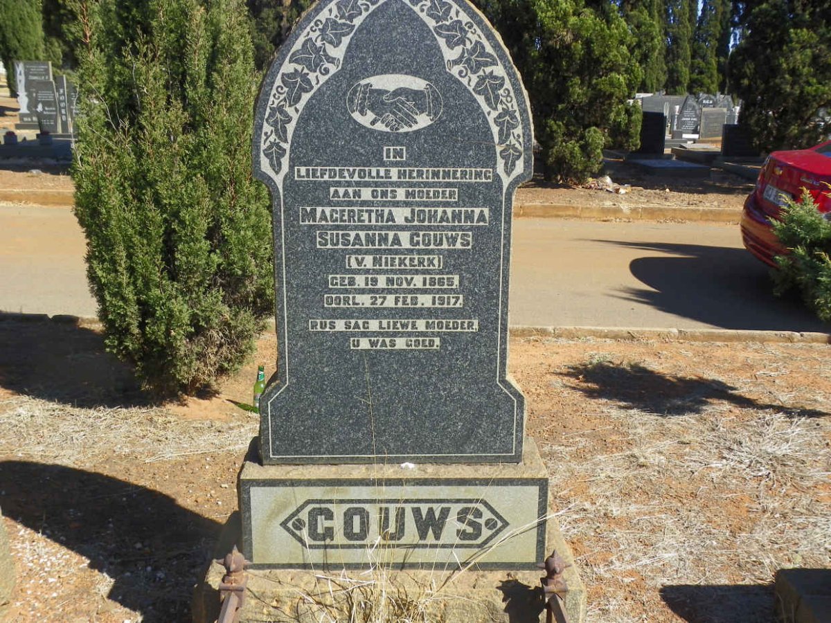 GOUWS Mageretha Johanna Susanna nee VAN NIEKERK 1865-1917