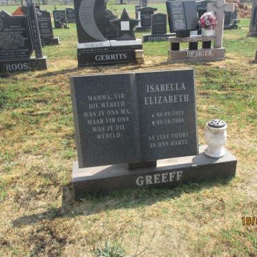 GREEFF Isabella Elizabeth 1921-2008