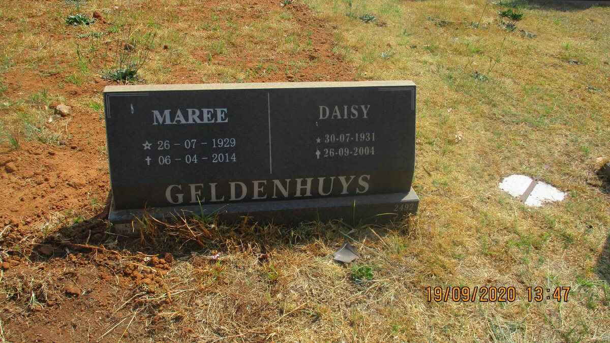 GELDENHUYS Maree 1929-2014 &amp; Daisy 1931-2004