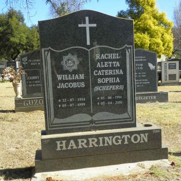 HARRINGTON William Jacobus 1914-1999 &amp; Rachel Aletta Caterina Sophia SCHEPERS 1914-2010