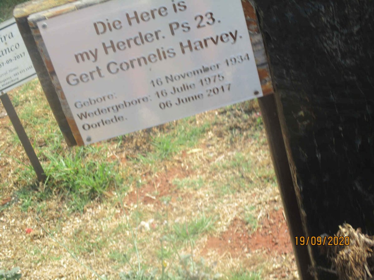 HARVEY Gert Cornelis 1934-2017