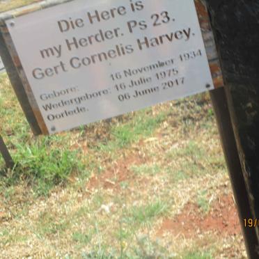 HARVEY Gert Cornelis 1934-2017