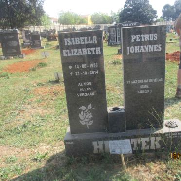 HEYSTEK Petrus Johannes  &amp; Isabella Elizabeth 1938-2014