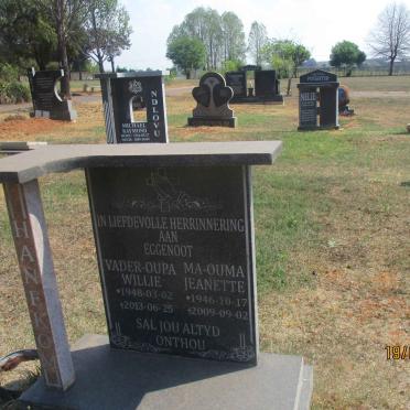 HANEKOM Willie 1948-2013 &amp; Jeanette 1946-2009