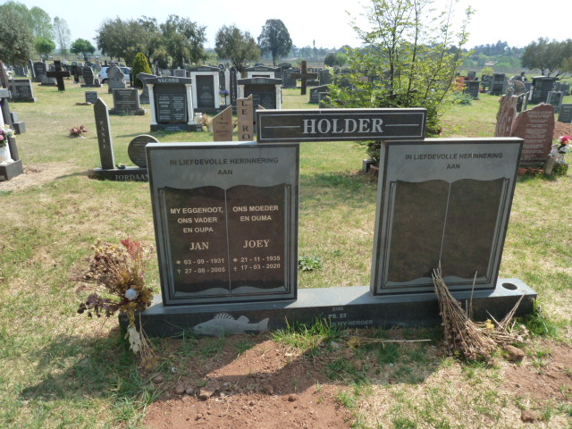 HOLDER Jan 1931-2005 &amp; Joey 1935-2020