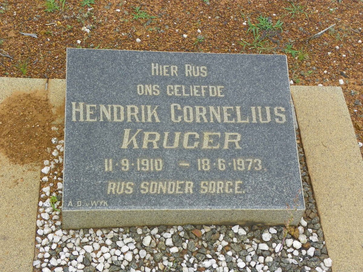 KRUGER Hendrik Cornelius 1910-1973