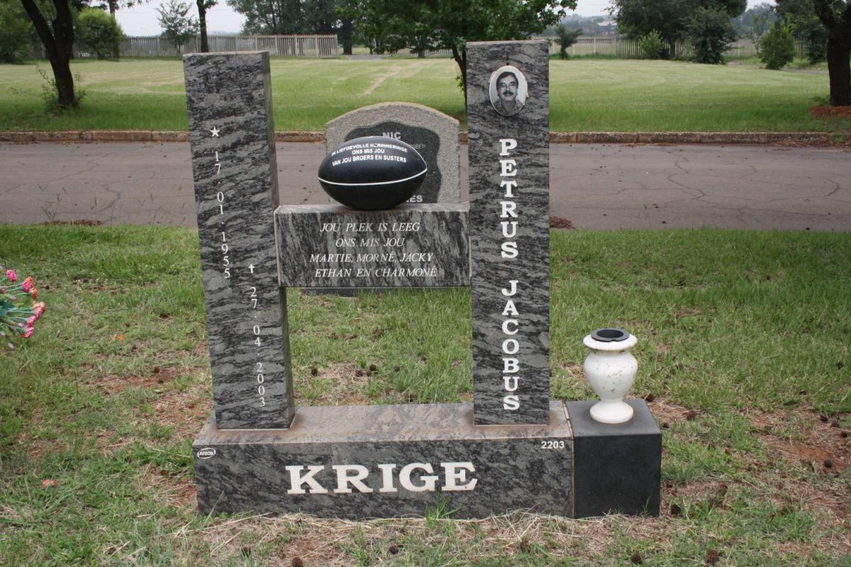 KRIGE Petrus Jacobus 1955-2003