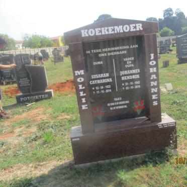 KOEKEMOER Johannes Hendrik 1942-2016 &amp; Susarah Catharina 1922-2014