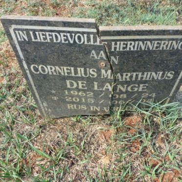 LANGE Cornelius Marthinus, de 1962-2015