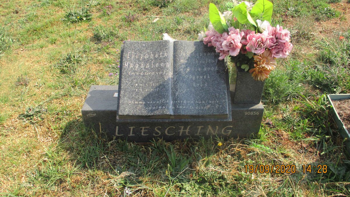 LIESCHING Elizabeth Magdalena nee GROVE 1925-2016 #1