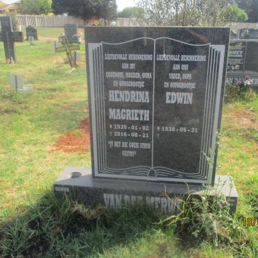 MERWE Edwin, van der 1938- &amp; Hendrina Magrieth 1939-2016