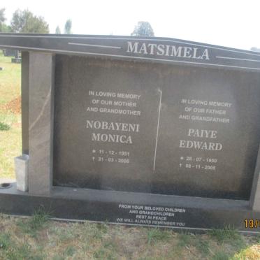 MATSIMELA Paiye Edward 1950-2005 &amp; Nobayeni Monica 1951-2006