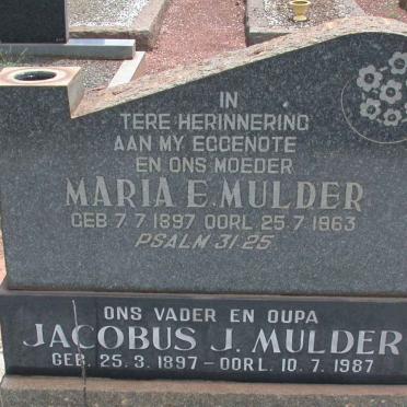 MULDER Jacobus J. 1897-1987 &amp; Maria E. 1897-1963