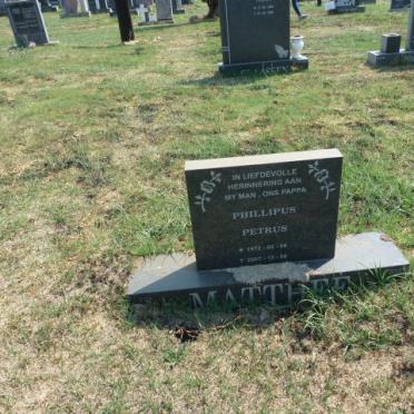 MATTHEE Phillipus Petrus 1972-2007