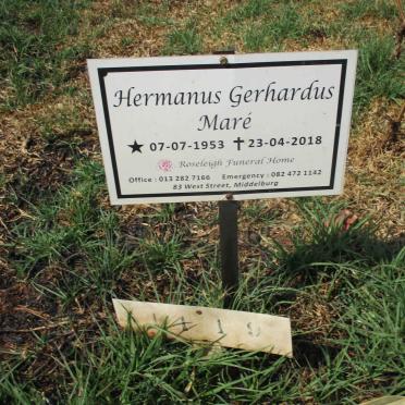 MARÉ Hermanus Gerhardus 1953-2018