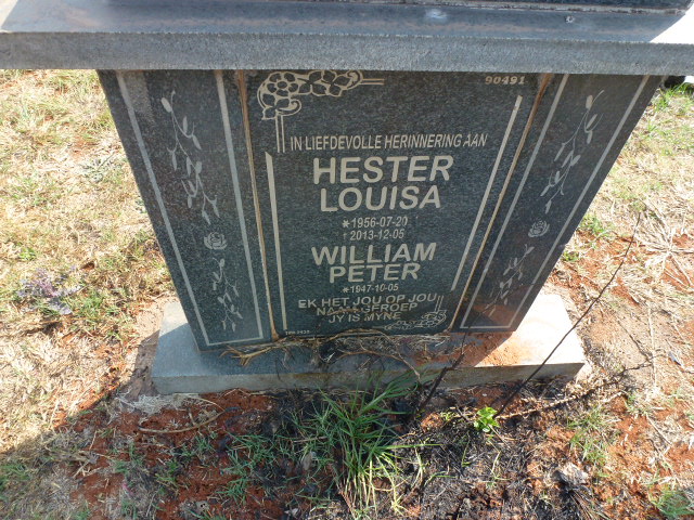 NIEUWENHUIS William Peter 1947- &amp; Hester Louisa 1956-2013 #2