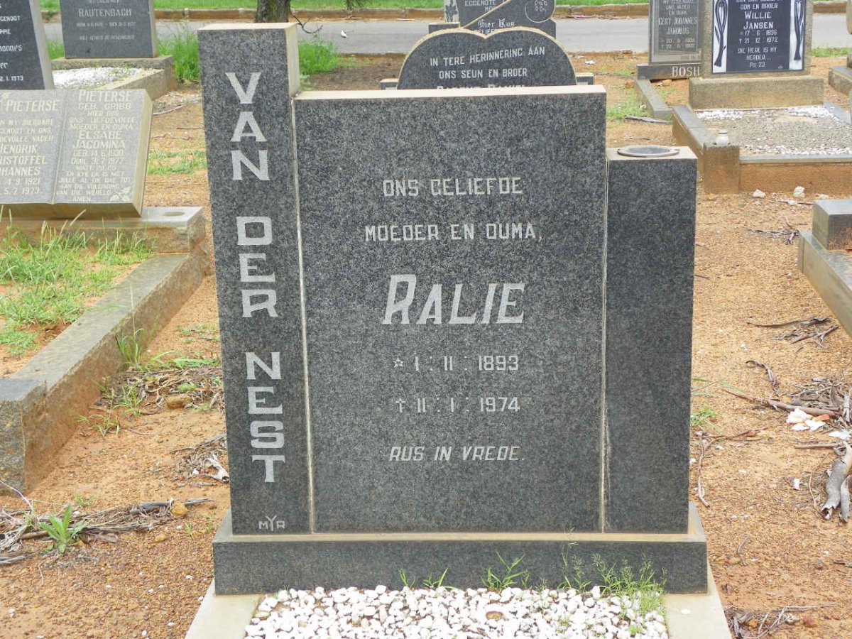 NEST Ralie, van der 1893-1974