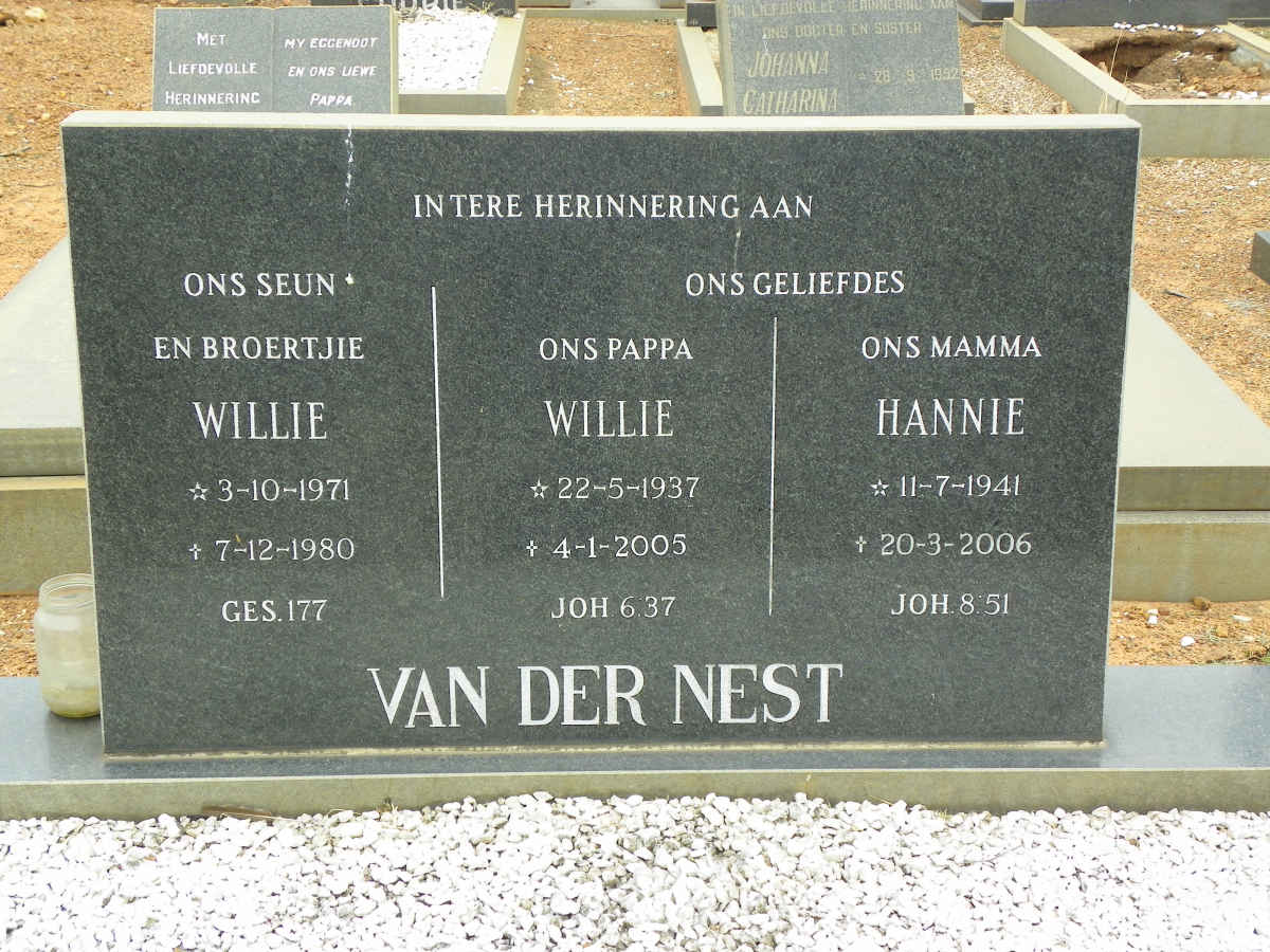 NEST Willie, van der 1937-2005 &amp; Hannie 1941-2006 :: NEST Willie, van der 1971-1980