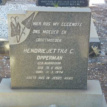 OPPERMAN Hendriejettha C. nee BURRDIXON 1920-1974