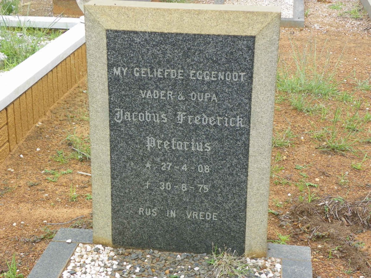 PRETORIUS Jacobus Frederick 1908-1975