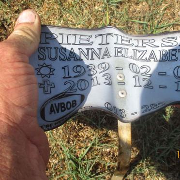 PIETERSE Susanna Elizabeth 1939-2013
