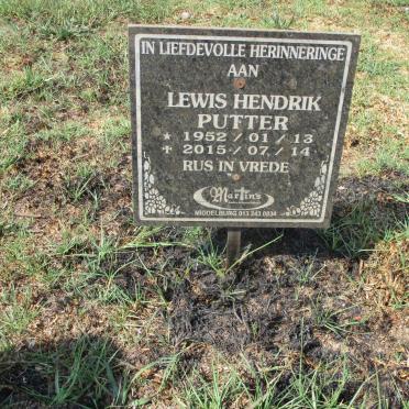 PUTTER Lewis Hendrik 1952-2015