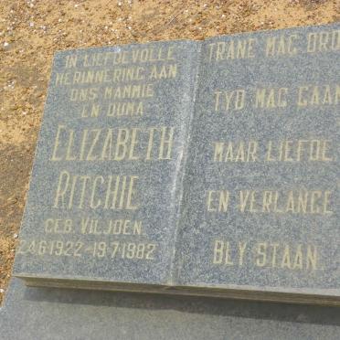 RITCHIE Elizabeth nee VILJOEN 1922-1982
