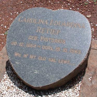 RETIEF Carolina Eduardina nee PISTORIUS 1884-1963