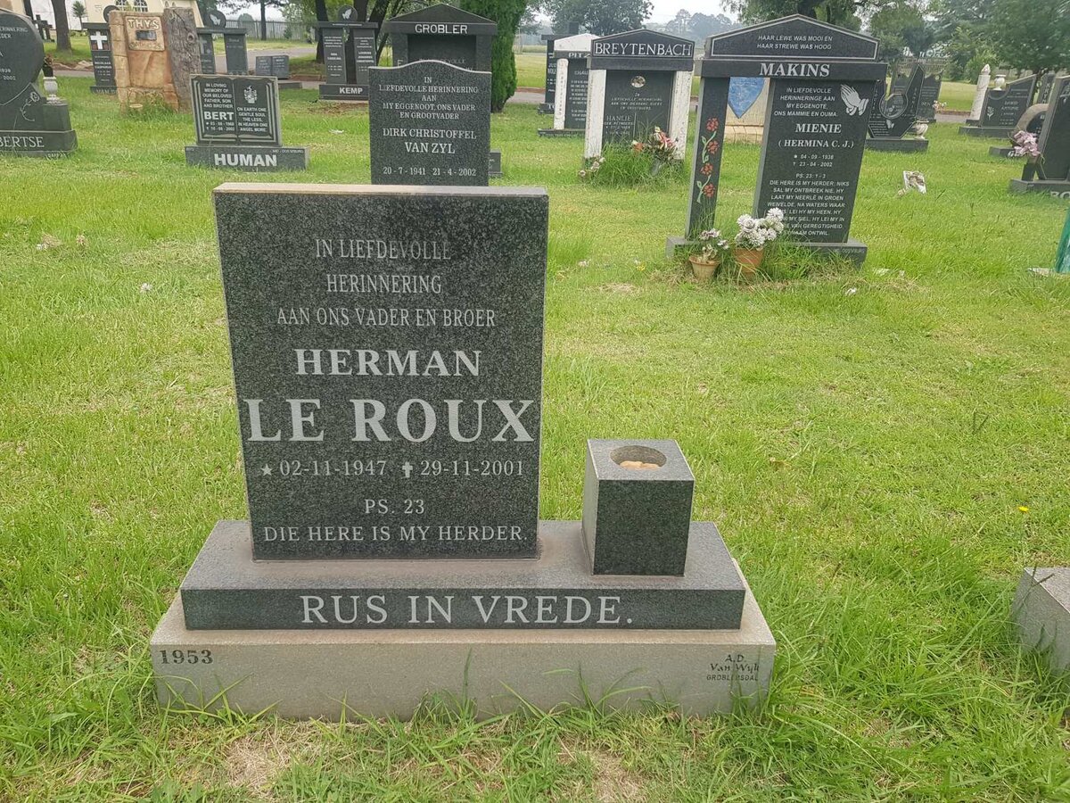 ROUX Herman, le 1947-2001