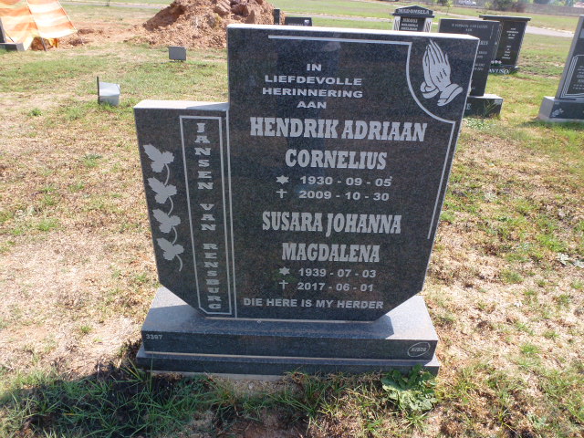 RENSBURG Hendrik Adriaan Cornelius, Jansen van 1930-2009 &amp; Susara Johanna Magdalena 1939-2017