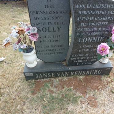 RENSBURG Solly, Janse van 1917-2004 &amp; Connie 1922-200?