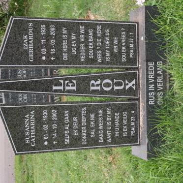 ROUX Izak Gerhardus, le 1926-2003 &amp; Susanna Catharina 1930-2002