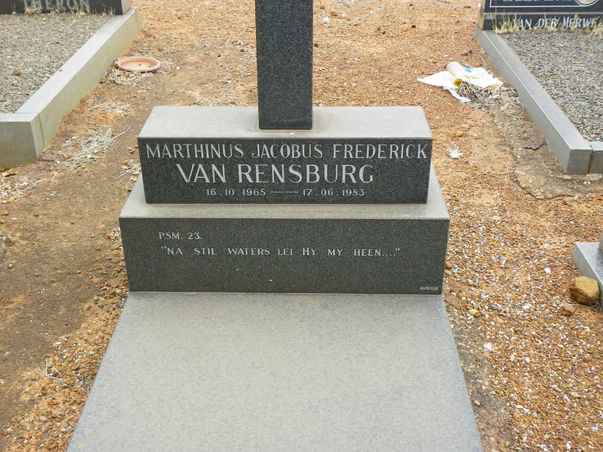 RENSBURG Marthinus Jacobus Frederick, van 1965-1983