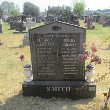 SMITH Stefanus Christiaan 1923-2004 &amp; Susara Johanna 1930-2017