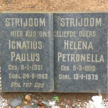 STRIJDOM Ignatius Paulus 1901-1963 &amp; Helena Petronella 1910-1979