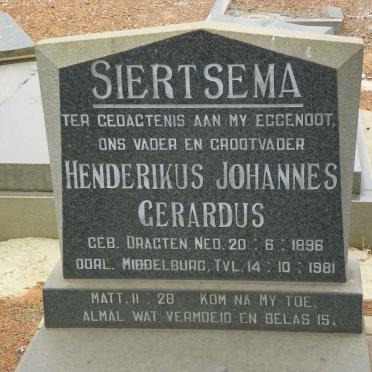 SIERTSEMA Henderikus Johannes Gerardus 1896-1981