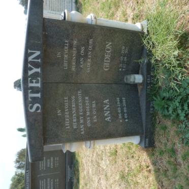 STEYN Gideon 1938-2011 &amp; Anna 1940-2005