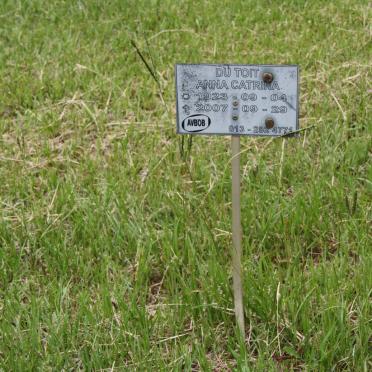 TOIT Anna Catrina, du 1923-2007