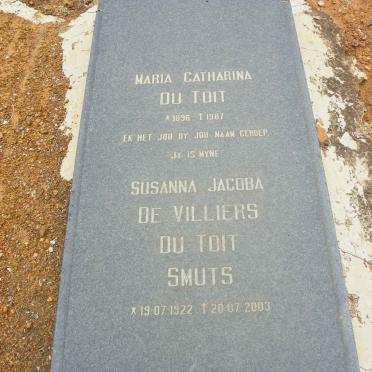 TOIT Maria Catharina, du 1896-1987 :: SMUTS Susanna Jacoba de Villiers du Toit 1922-2003