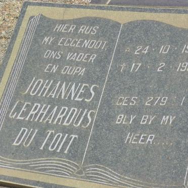 TOIT Johannes Gerhardus, du 1908-1994