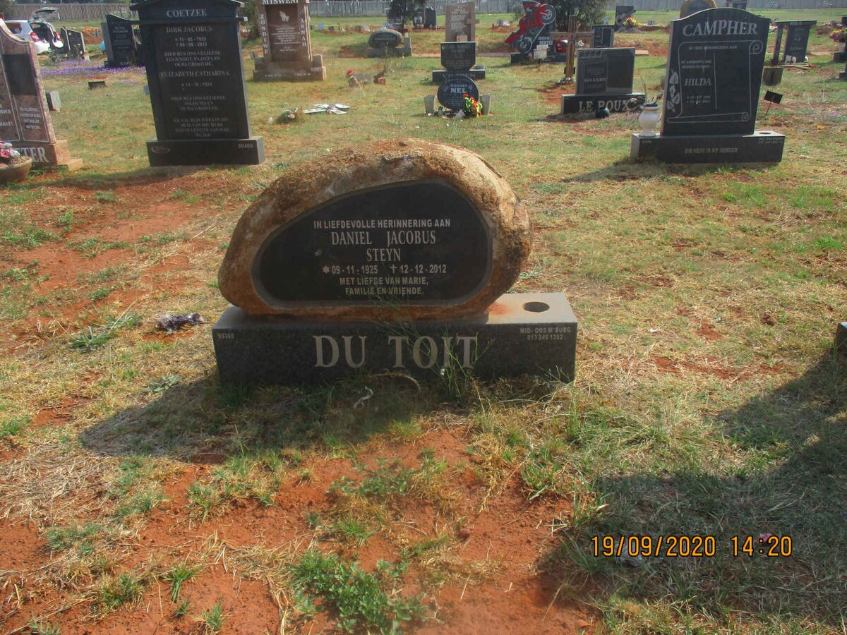 TOIT Daniel Jacobus Steyn, du 1925-2012