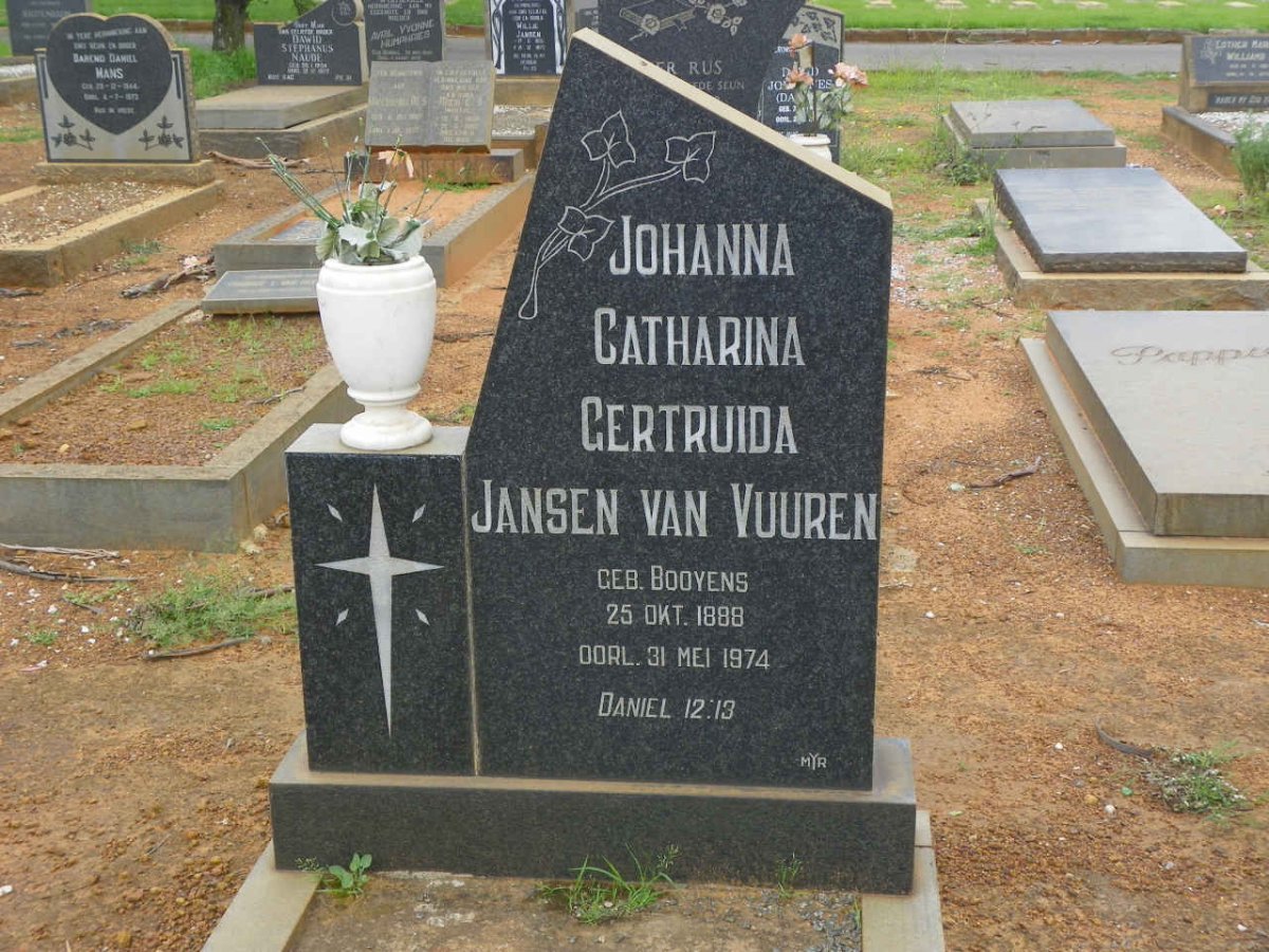 VUUREN Johanna Catharina Gertruida, Jansen van nee BOOYENS 1888-1974