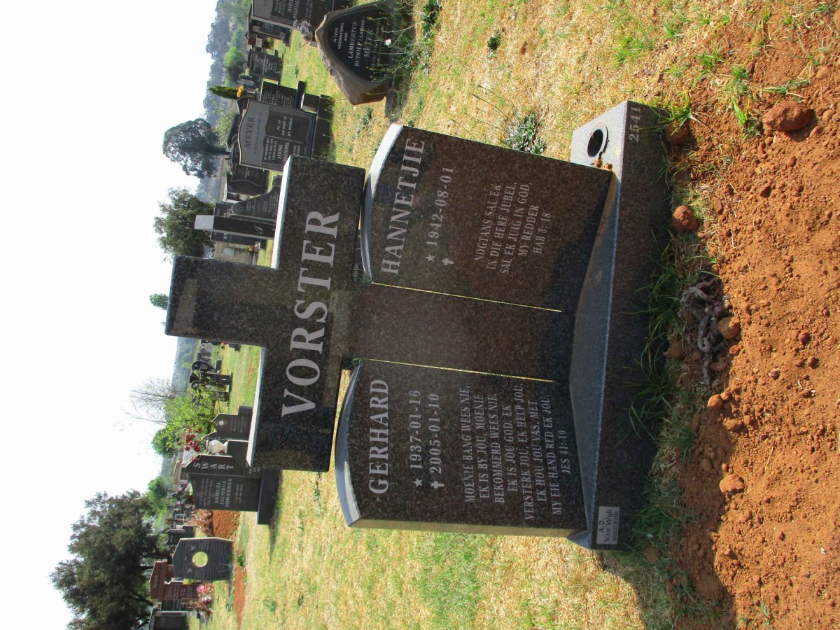 VORSTER Gerhard 1937-2005 &amp; Hannetjie 1942-