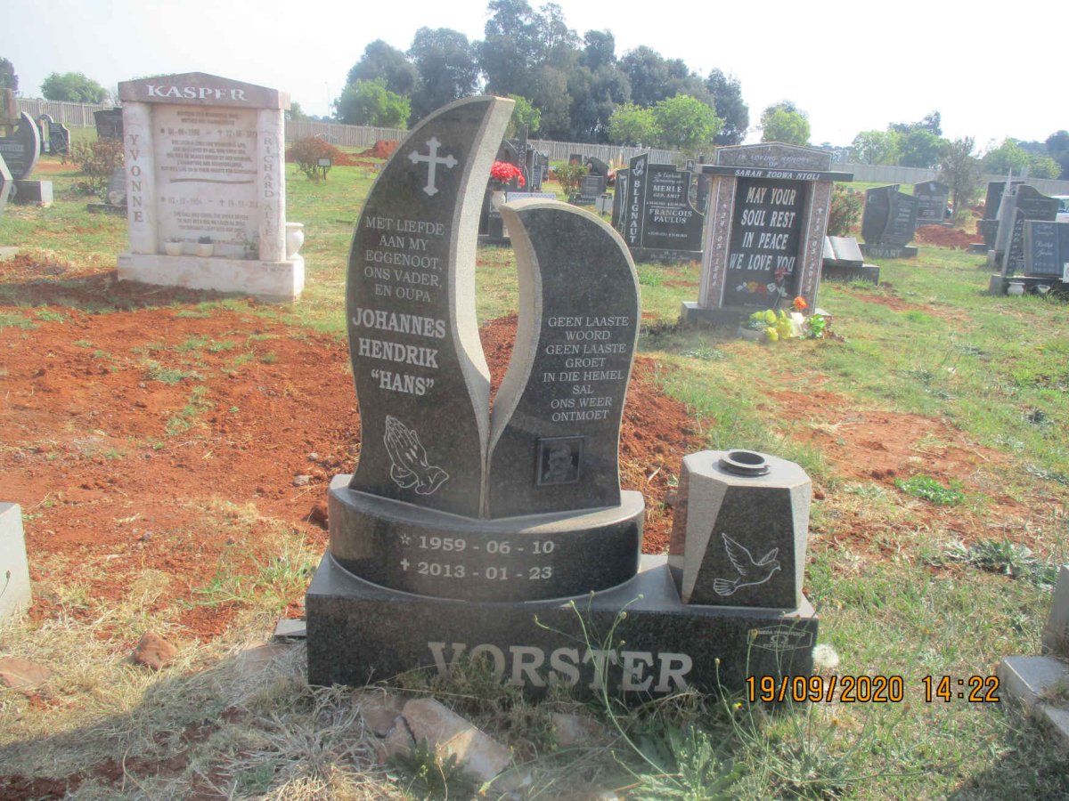 VORSTER Johannes Hendrik 1959-2013