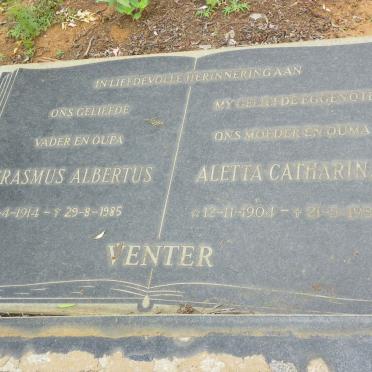 VENTER Erasmus Albertus 1914-1985 &amp; Aletta Catharina 1904-1980