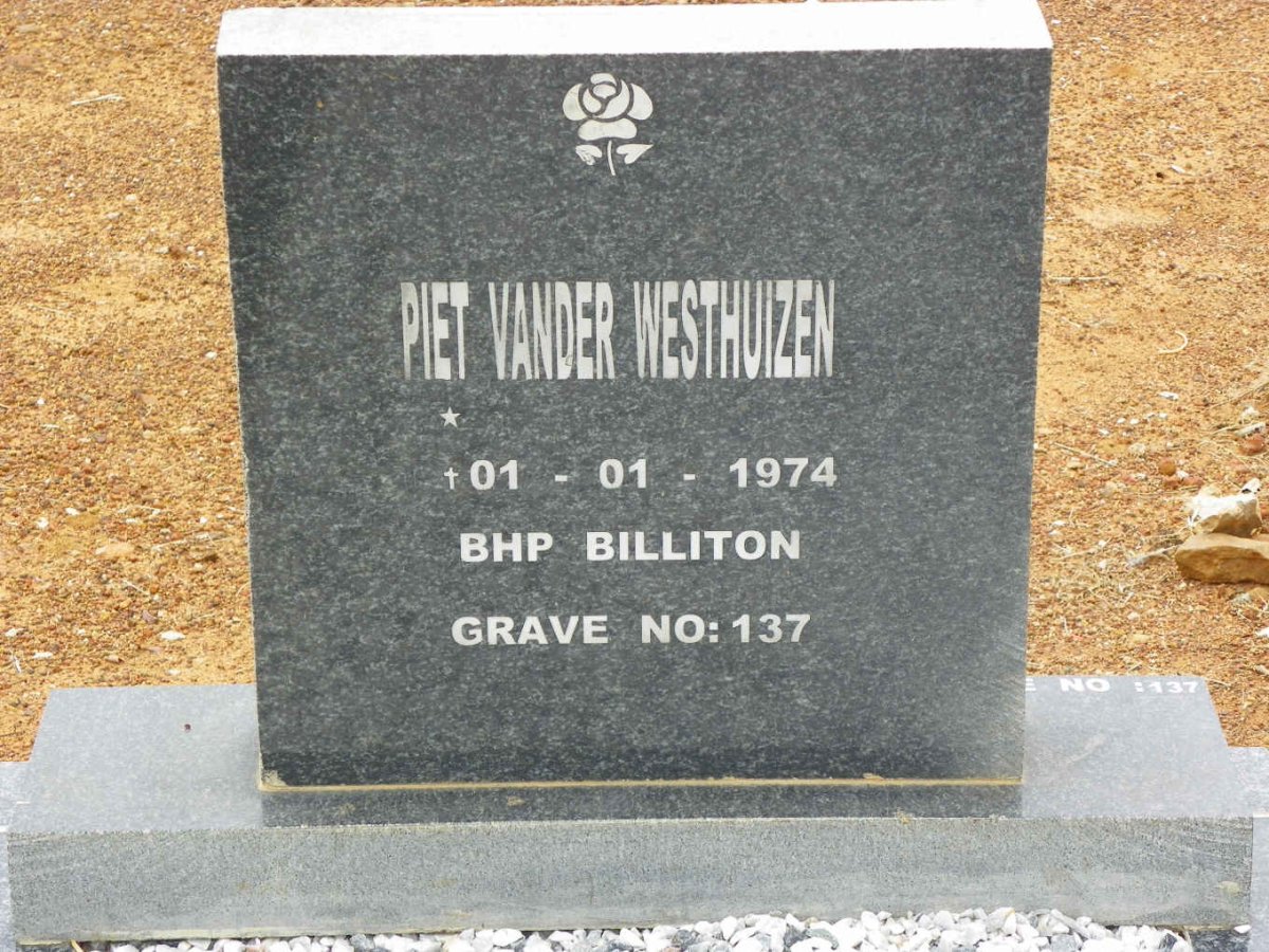 WESTHUIZEN Piet, van der -1974