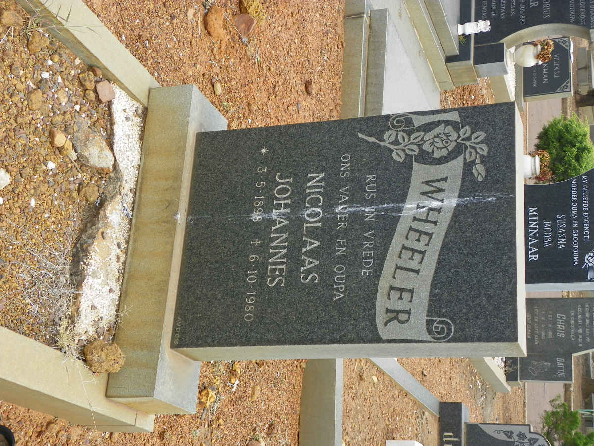 WHEELER Nicolaas Johannes 1898-1980