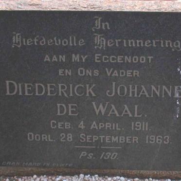 WAAL Diederick Johannes, de 1911-1963