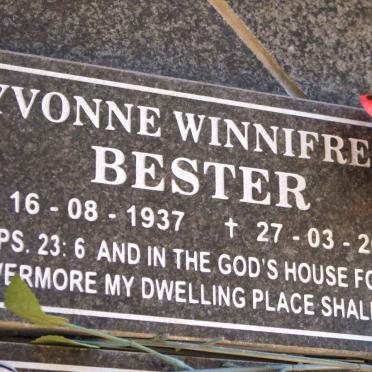 BESTER Yvonne Winnifred 1937-2005